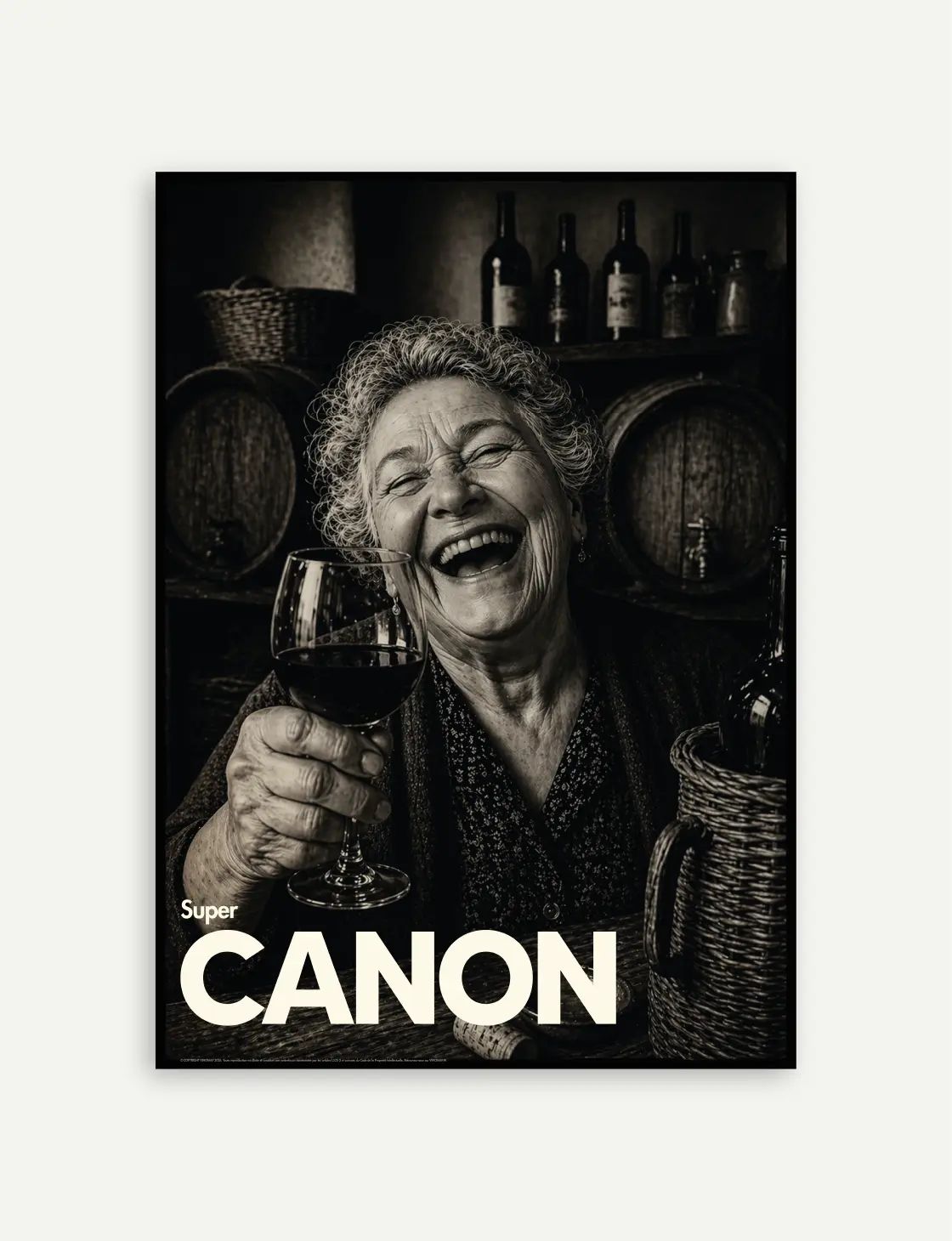 affiche déco humour femme sourire vintage noir blanc