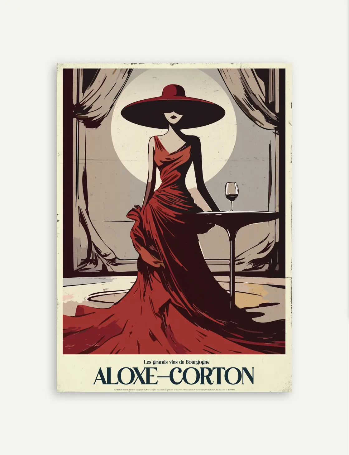 Affiche Aloxe-Corton poster vin Bourgogne rouge