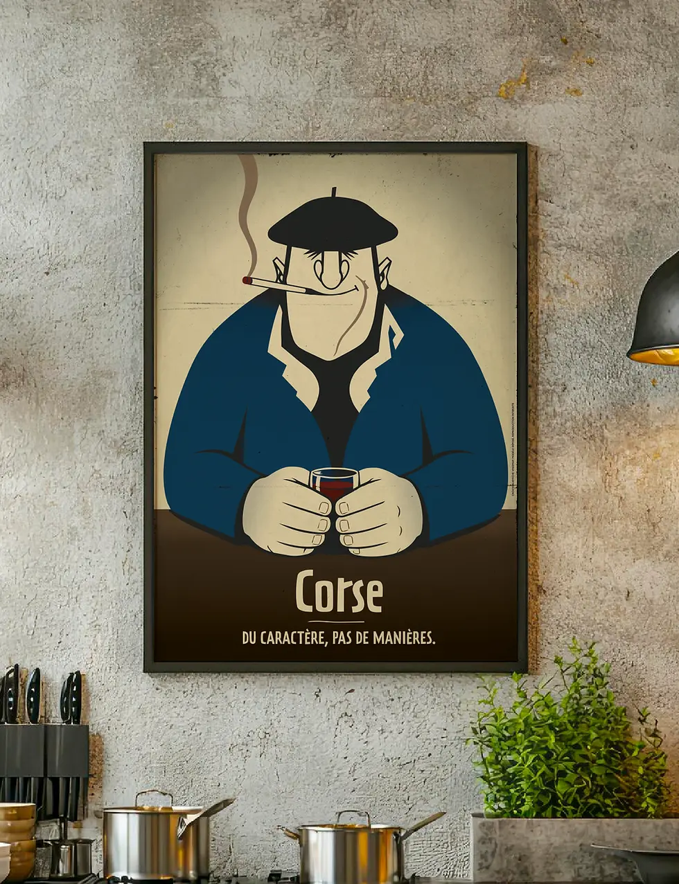 Affiche Corse vintage inspirée du vignoble corse
