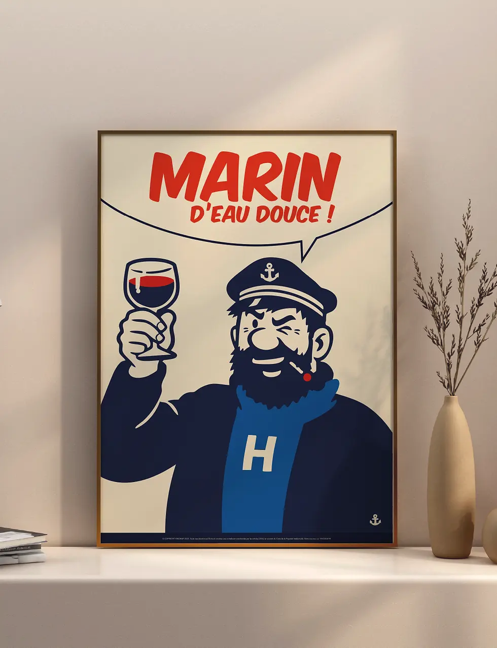 Miniature : affiche déco vin rouge haddock