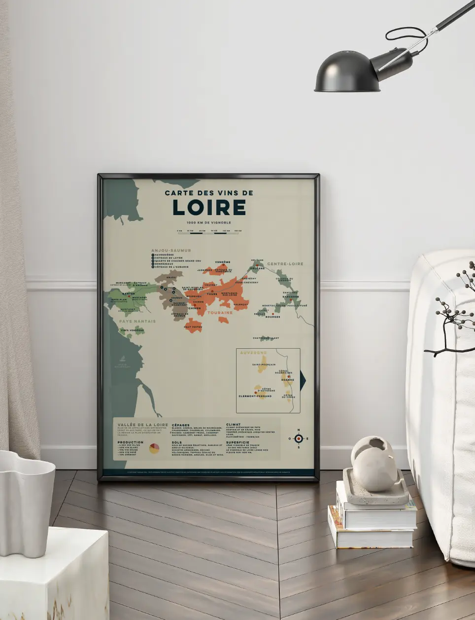 affiche carte des vins de loire