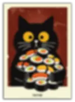 Affiche chat sushi humour "I'm Fine" personnalisable Misterfine – déco fun sushi