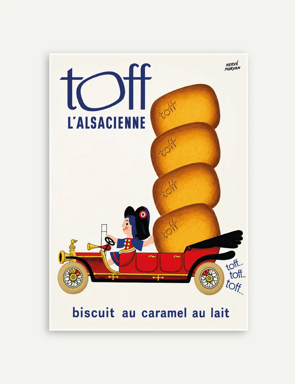 Affiche Toff l’Alsacienne biscuits au caramel, poster vintage
