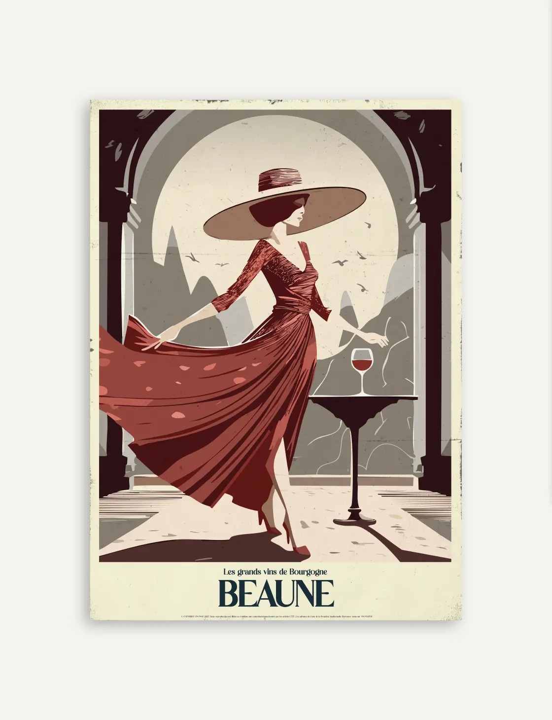 Affiche Beaune poster vin Bourgogne