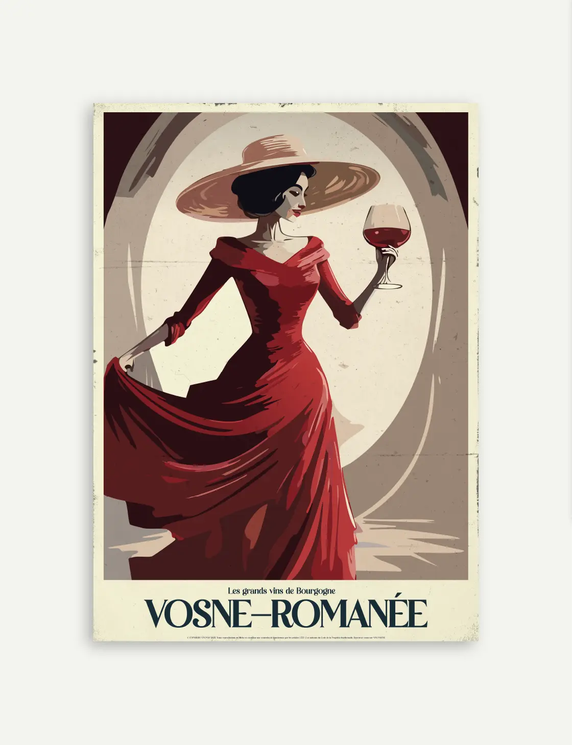 Affiche Vosne-Romanée poster vin Bourgogne