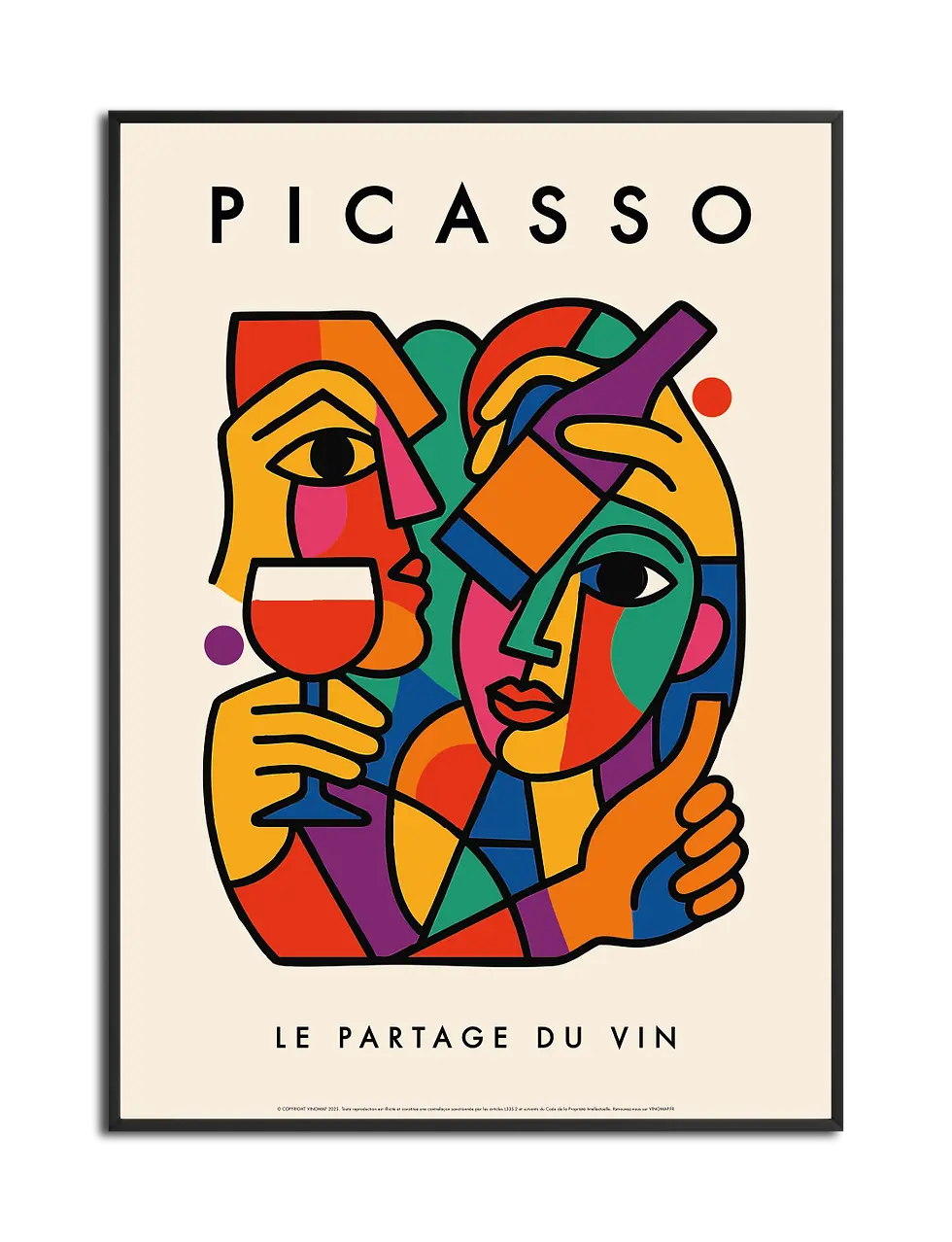 affiche picasso le partage du vin