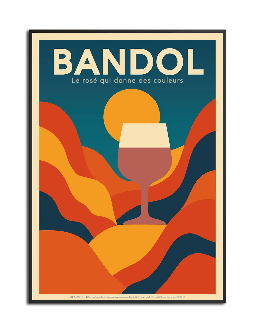 affiche déco vin rosé de bandol provence