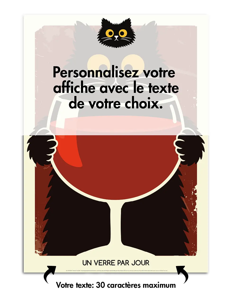 Miniature : affiche chat vin rouge cuisine humour – idée cadeau original Misterfine bonne humeur