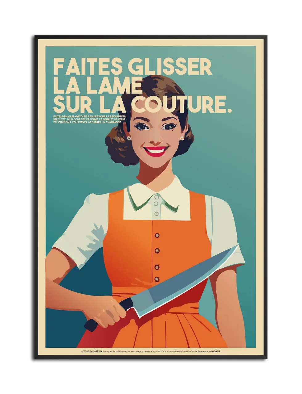 affiche vintage Sabrez le champagne
