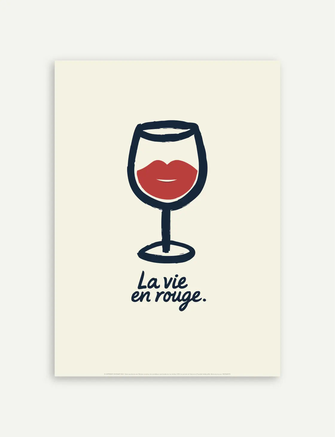 affiche bisous rouge