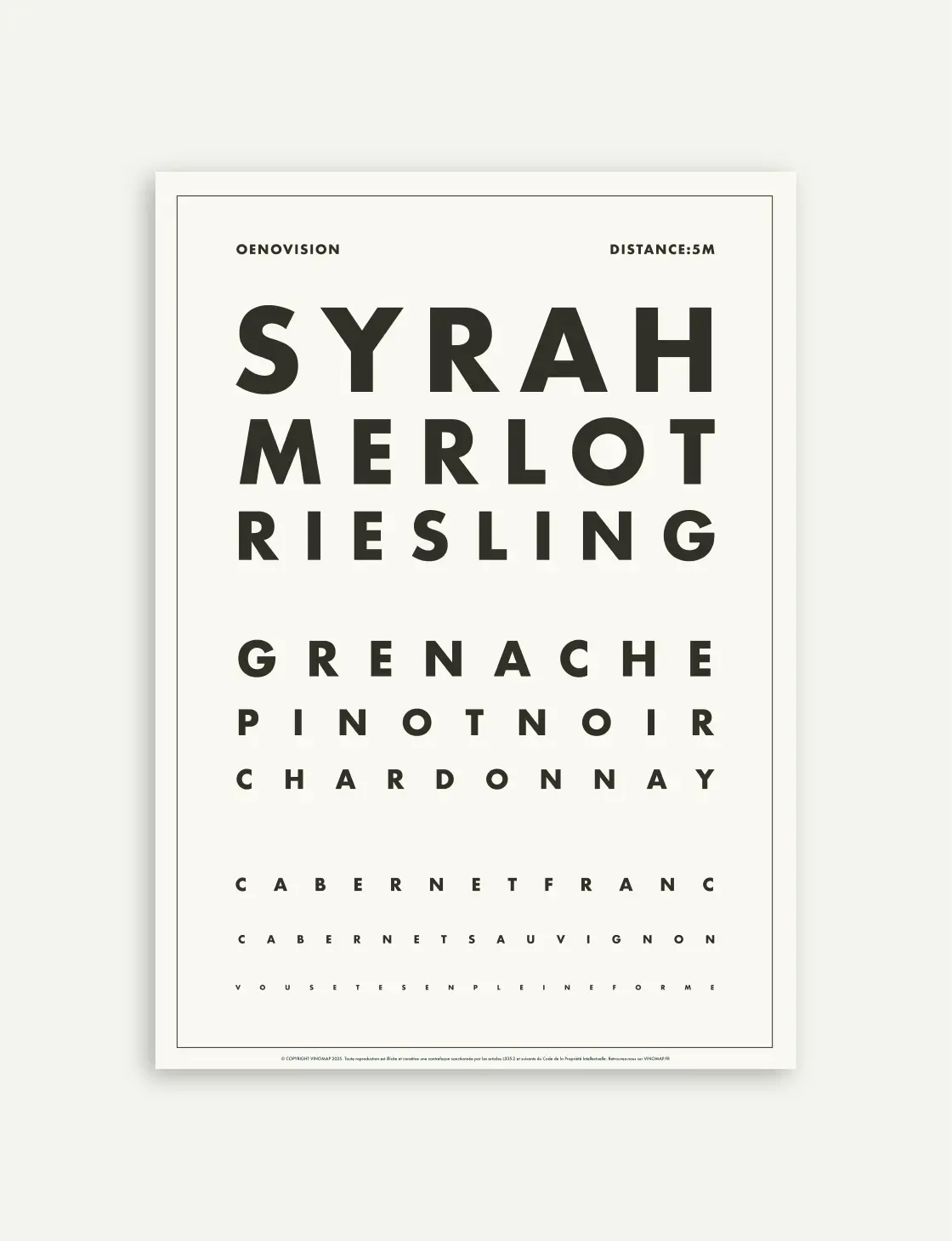 affiche oenovision test de vue vin poster décoration