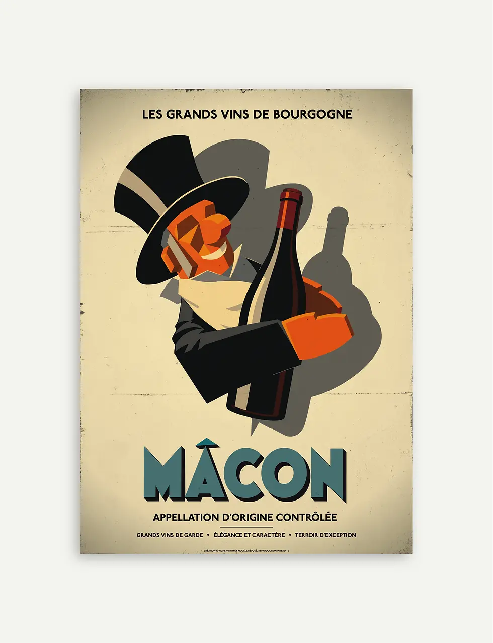 Affiche vintage Mâcon consacrée aux vins du Mâconnais en Bourgogne