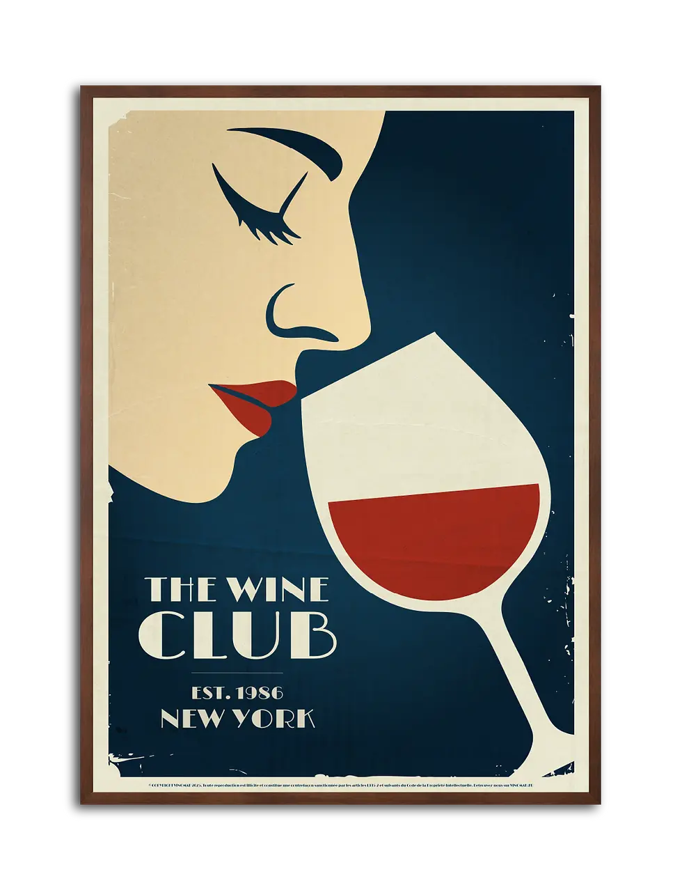 The wine club, poster décoration vintage