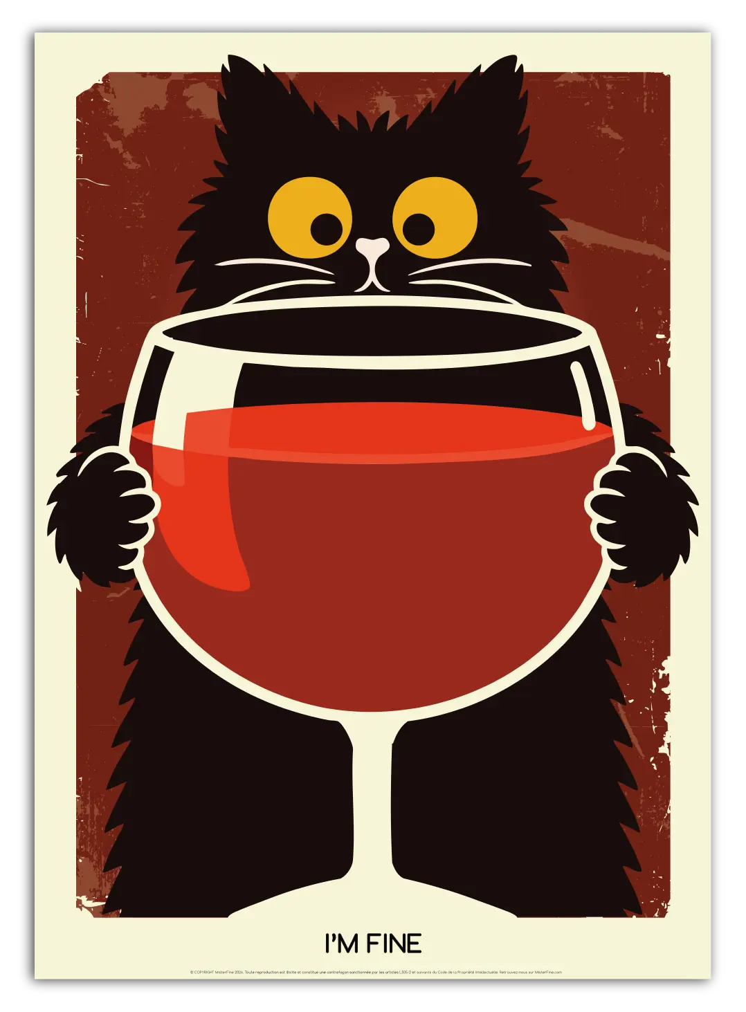 affiche chat humour, apéro