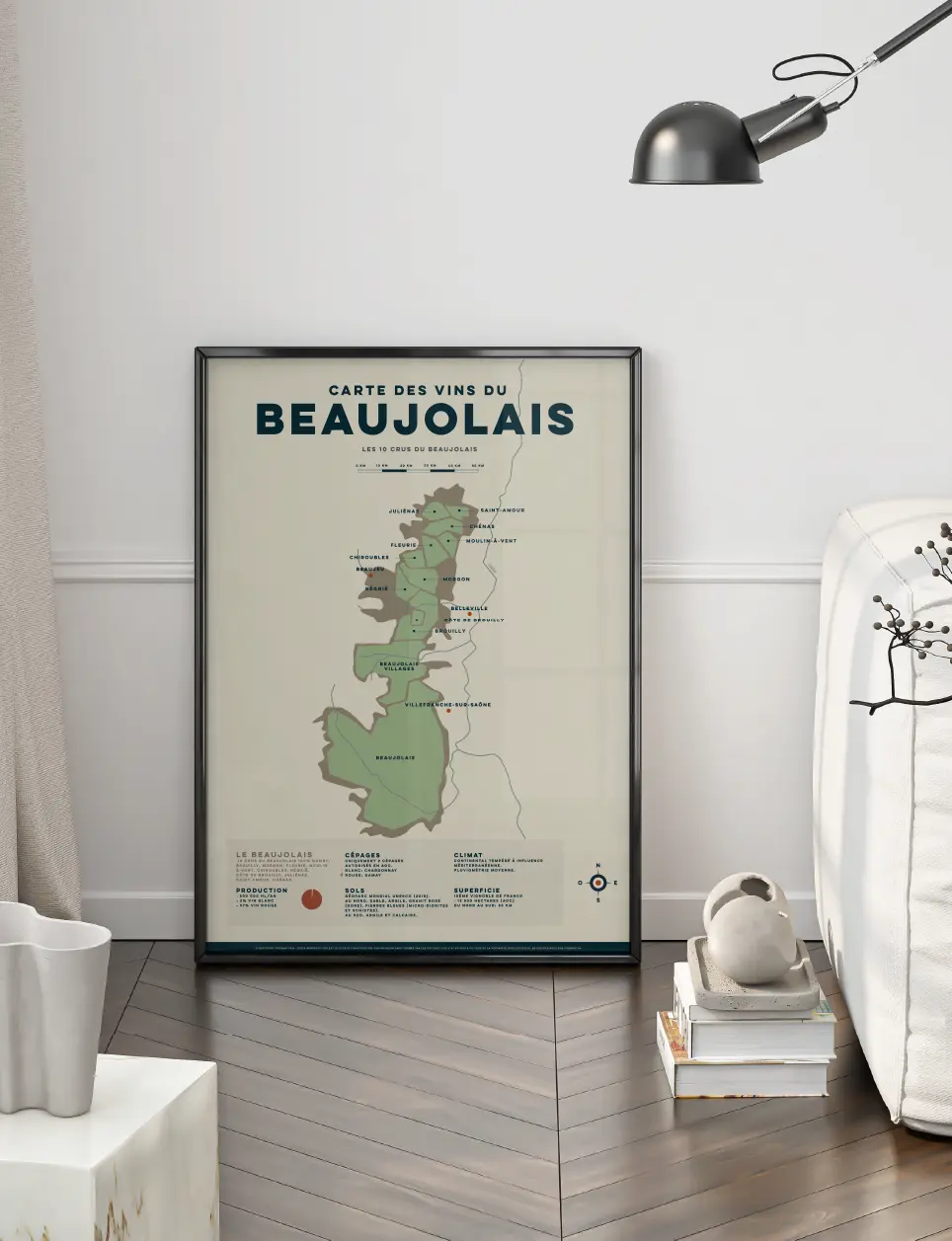affiche pedagogique carte des vins du beaujolais
