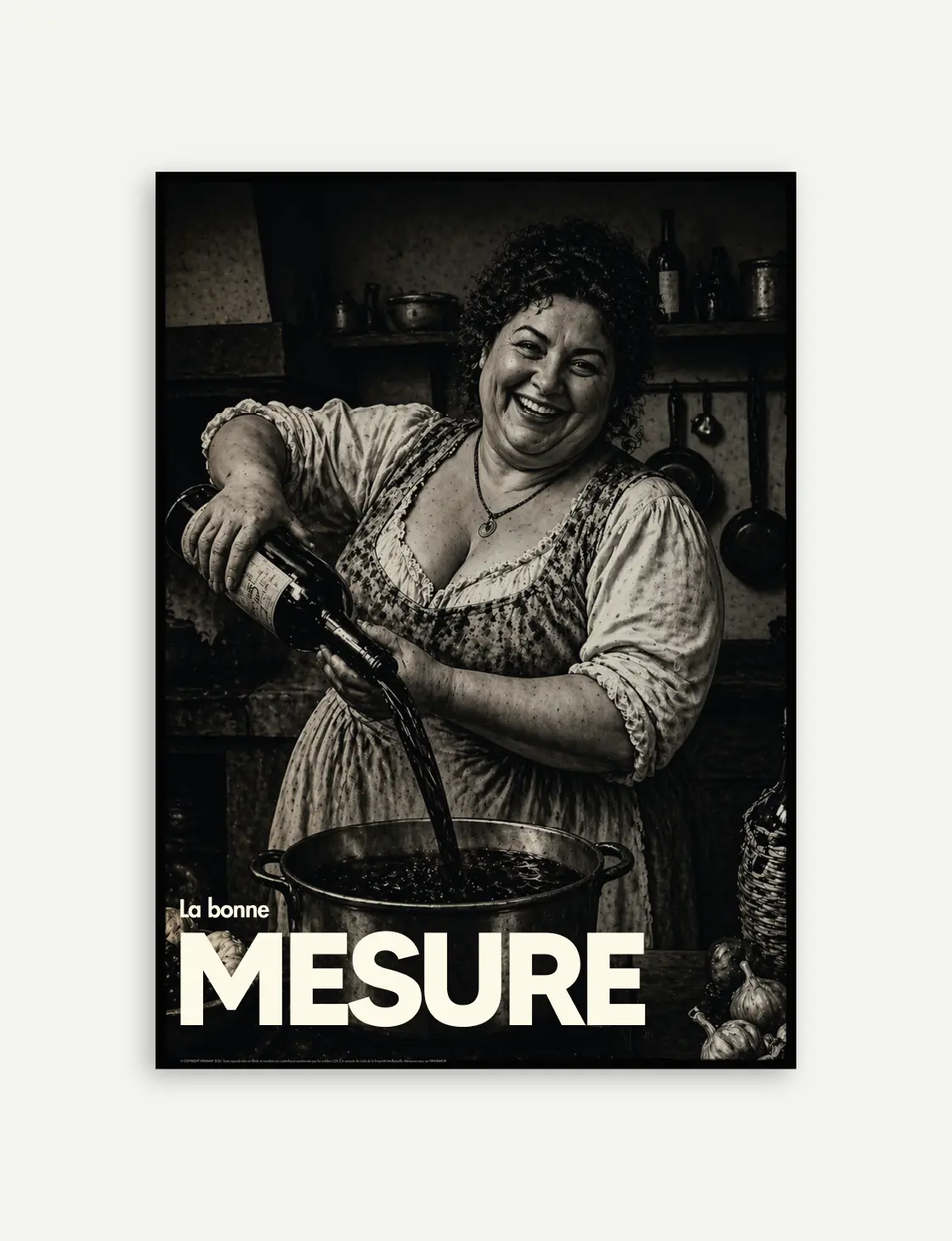 affiche cuisine humour femme rétro noir blanc