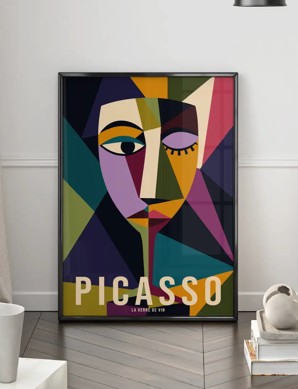 Poster style Picasso autour du vin pour décoration murale artistique