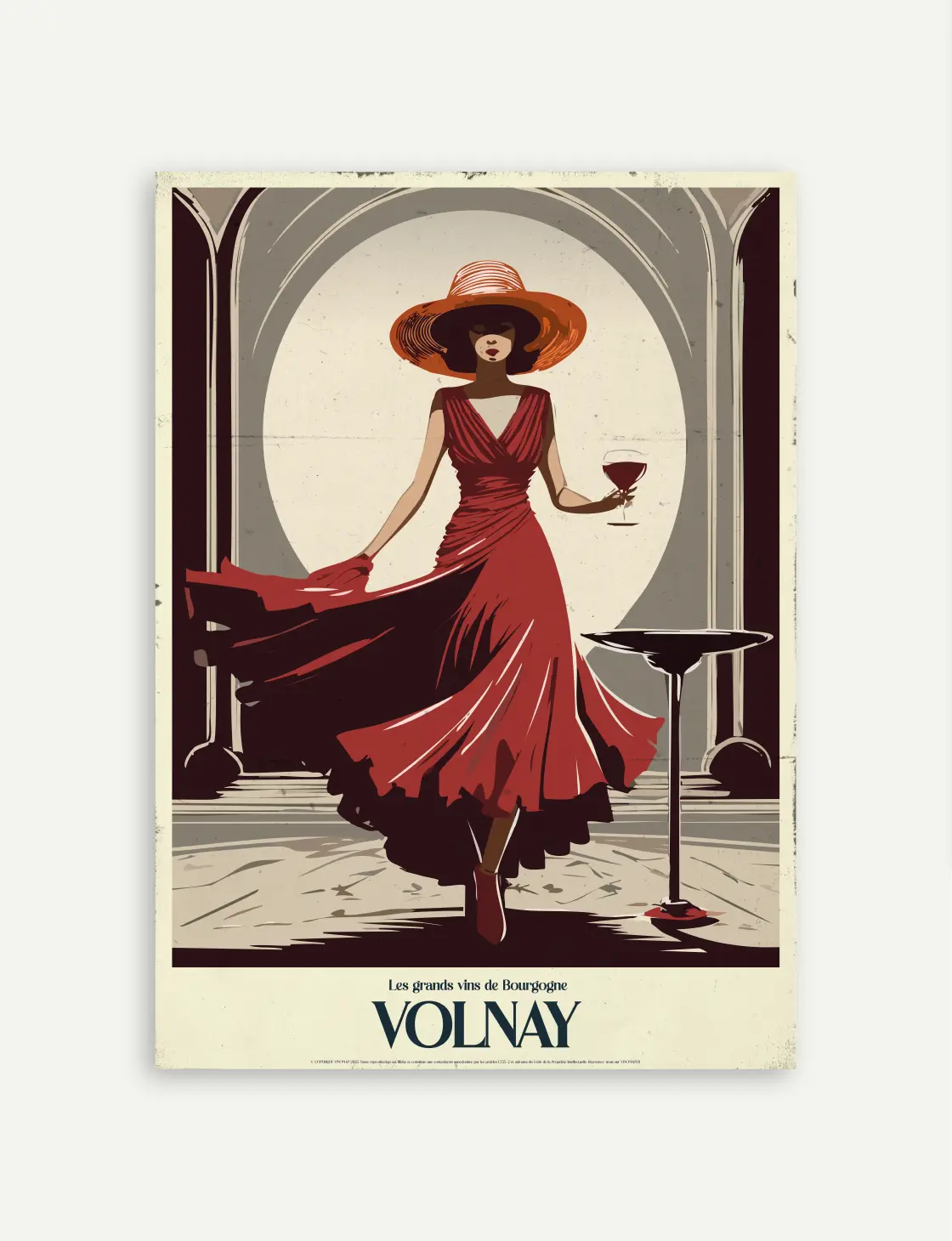 Affiche Volnay poster vin Bourgogne