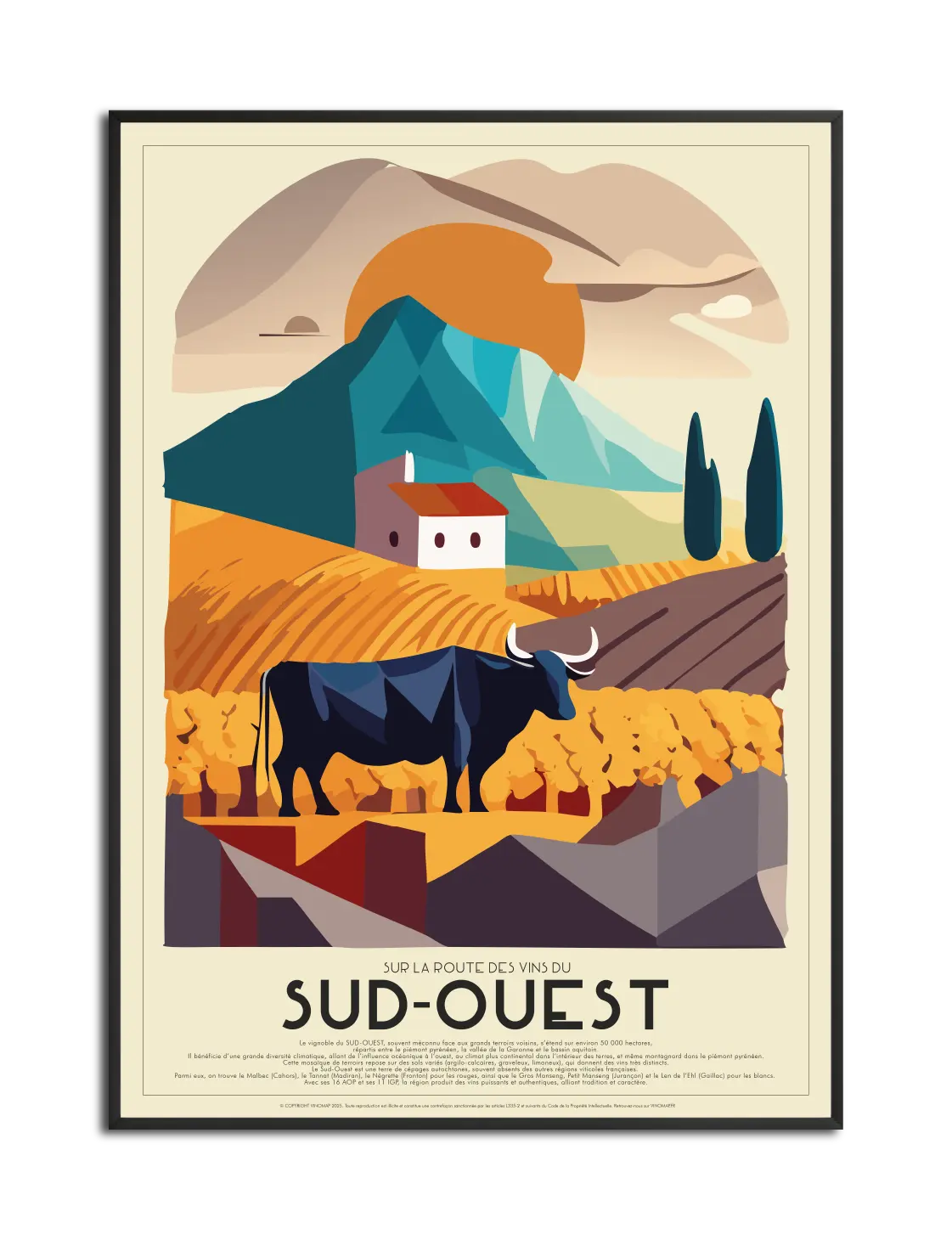 affiche route des vins du sud-ouest