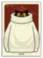 Affiche chat hoodie humour "I'm Fine" personnalisable Misterfine – déco fun chill