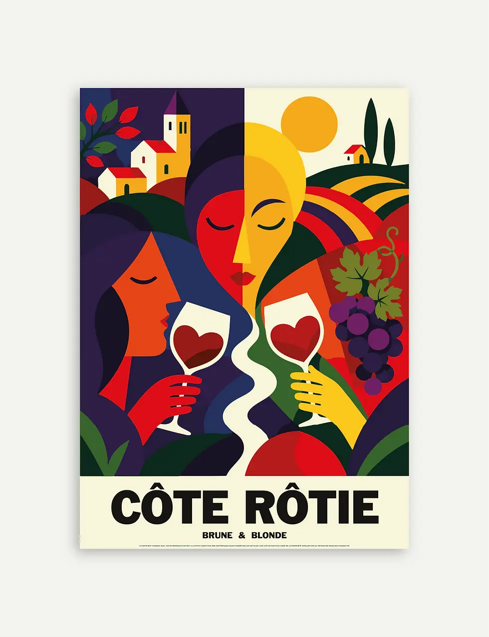 poster côte rôtie vin rhone