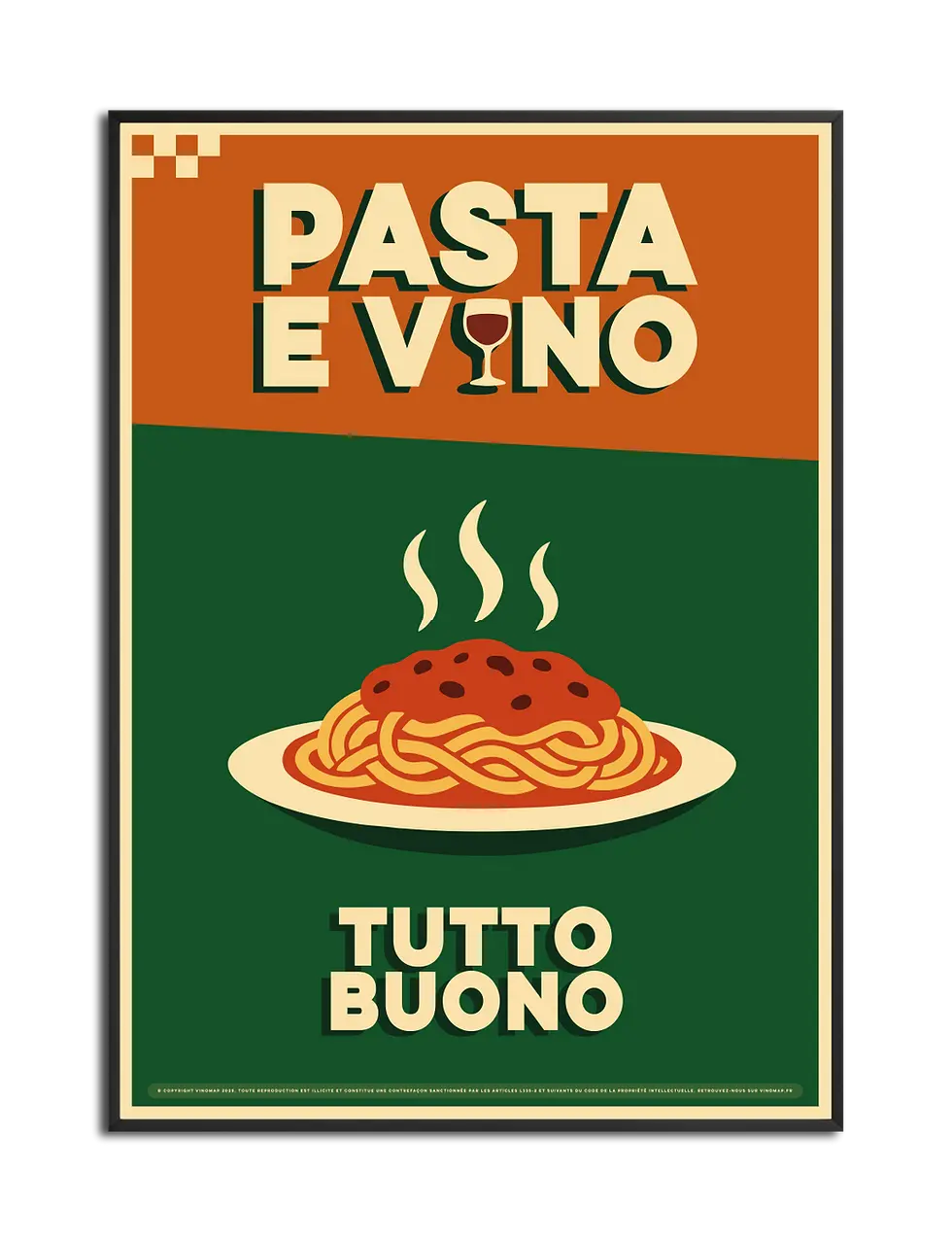 affiche décoration cuisine pasta e vino