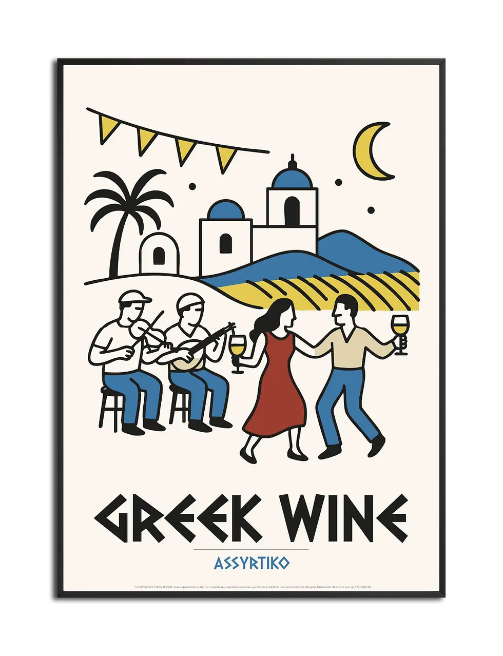 affiche déco greek wine vin poster décoration