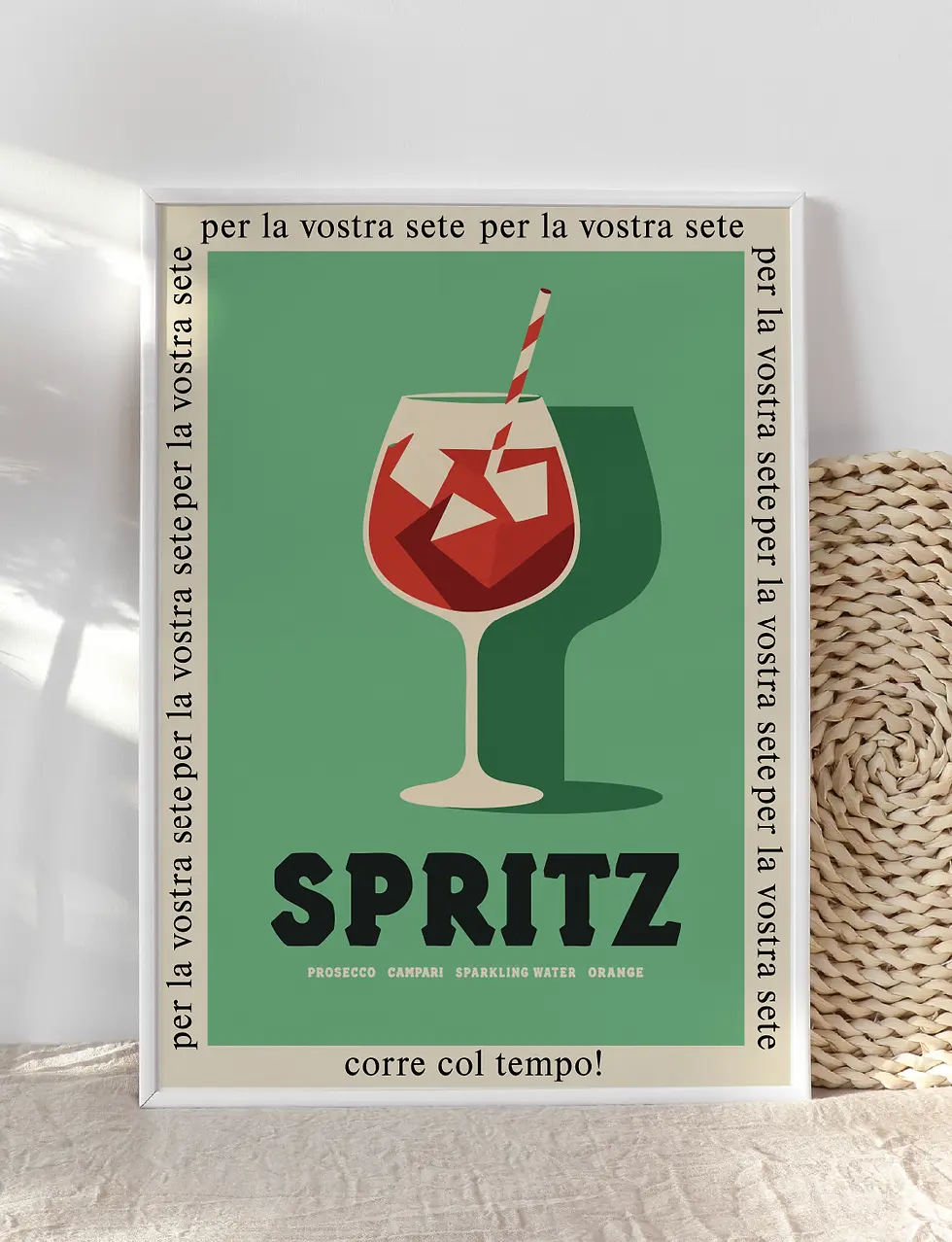 Affiche cocktail Spritz Campari avec verre de spritz