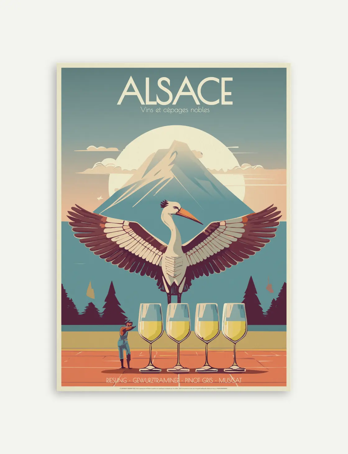 affiche vintage vin alsace