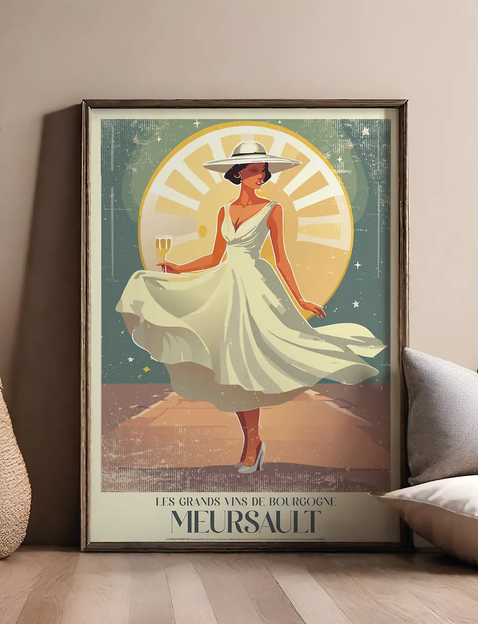 affiche déco vintage bourgogne meursault