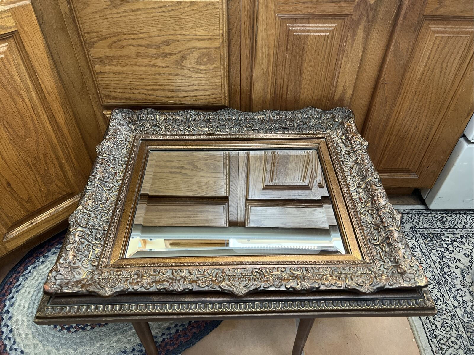 Ornate Baroque brown gold wall mirror frame 25x21