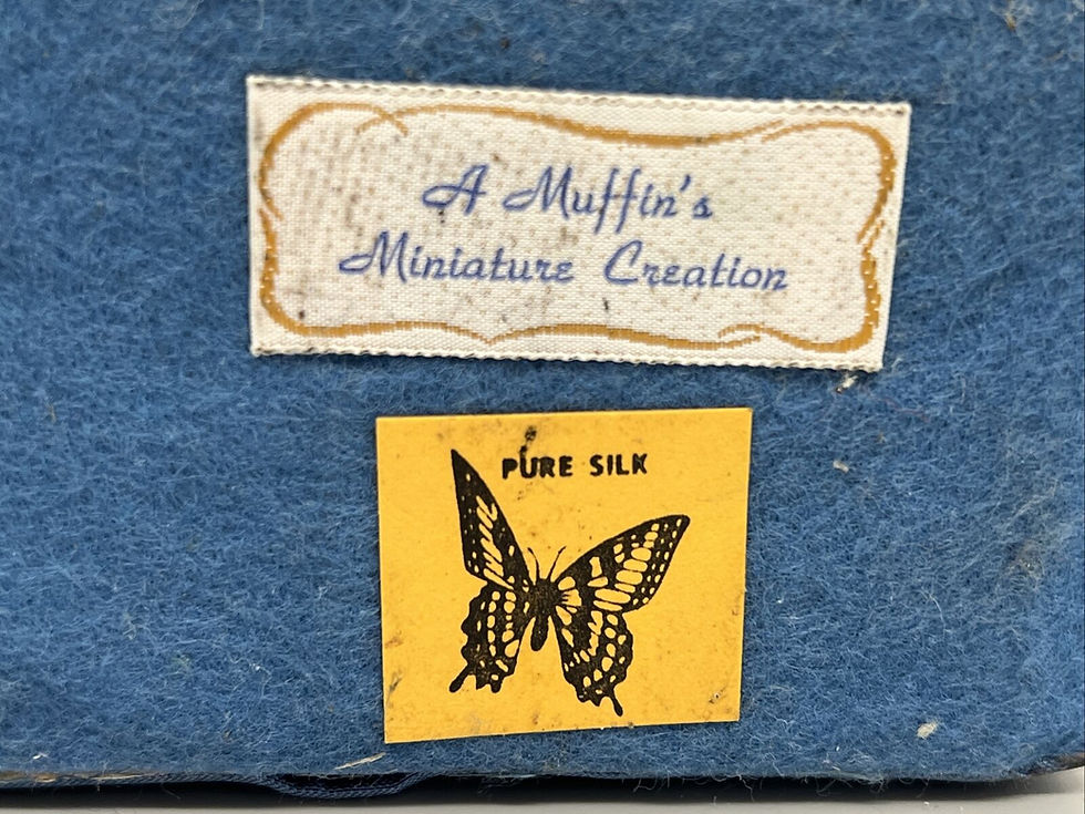 Thumbnail: Muffin's Blue Silk Sofa and Chairs 1:12 Doll House Dollhouse Minature