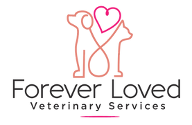 pink heart logo with dog and cat