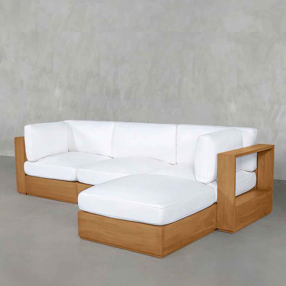 Modern teak outdoor modular sectional sofa corner design