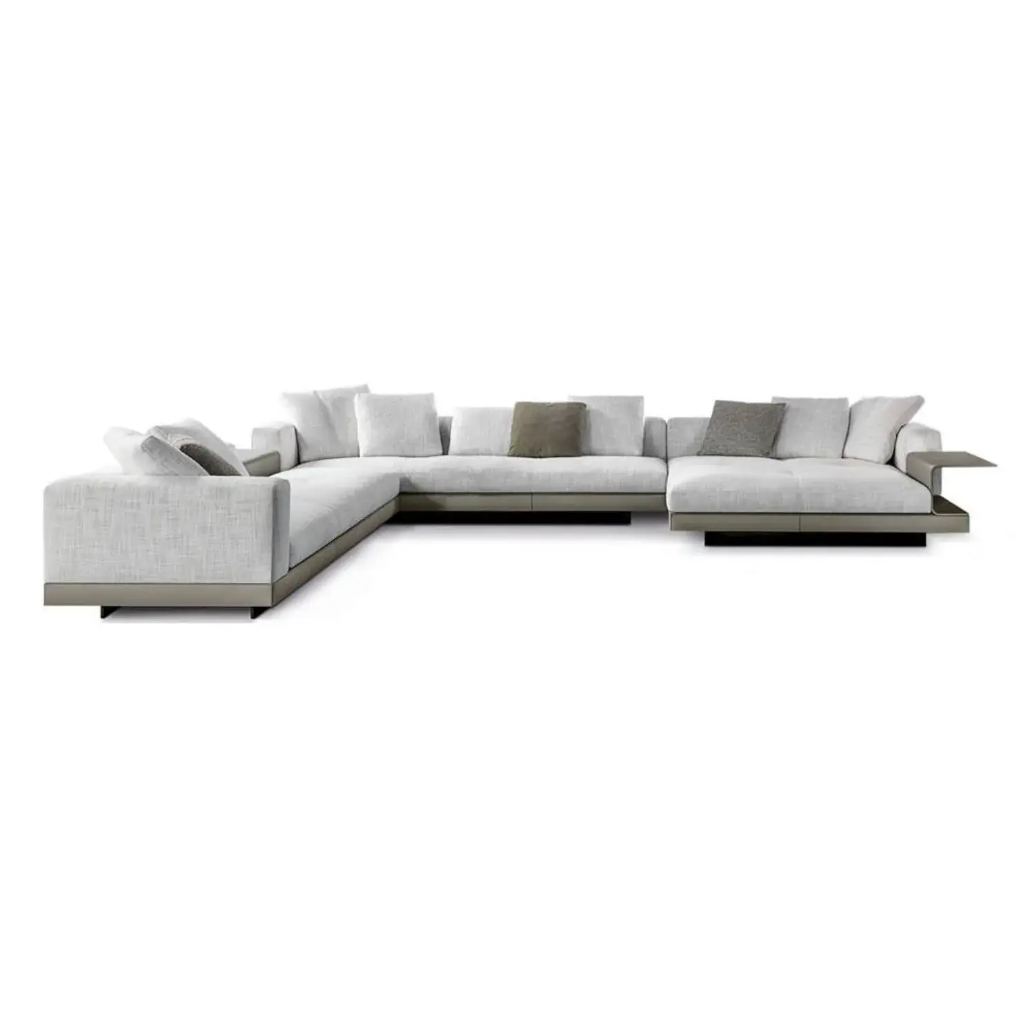 NovaHaus Connery modern modular sectional sofa in light gray fabric