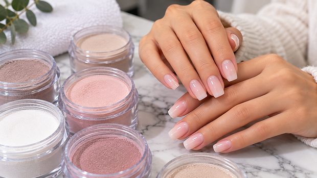 Glossy Blush Nails with Dip Powders.png