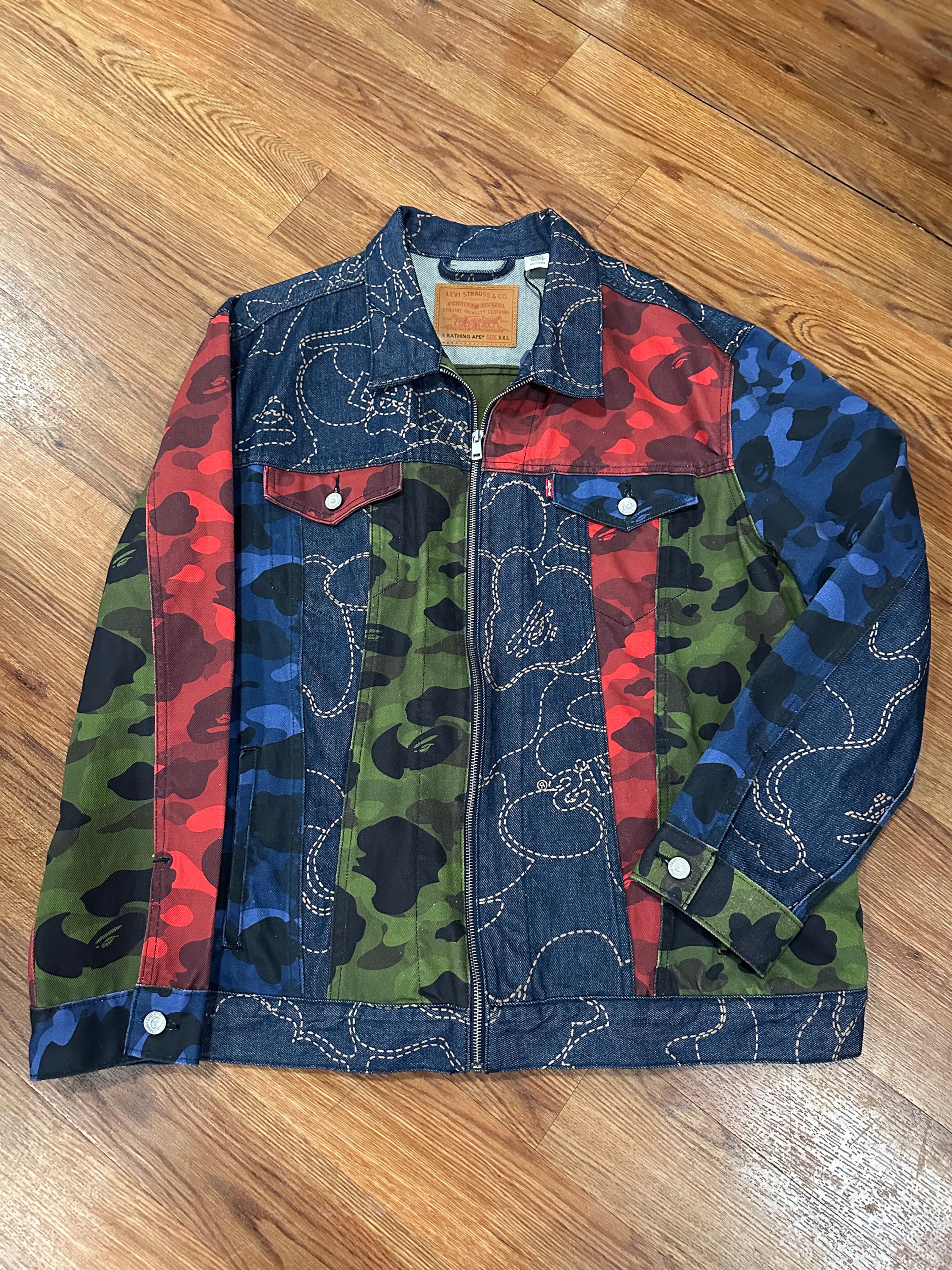Bape Levi’s Zip up Jean jacket Sz XXL