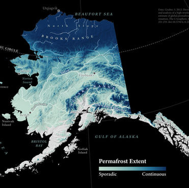 Current permafrost extent in Alaska.