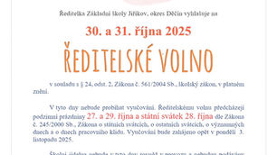 Vyhlášení ředitelského volna