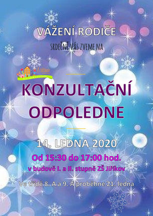 Pozvánka na konzultační odpoledne 14. ledna 2020
