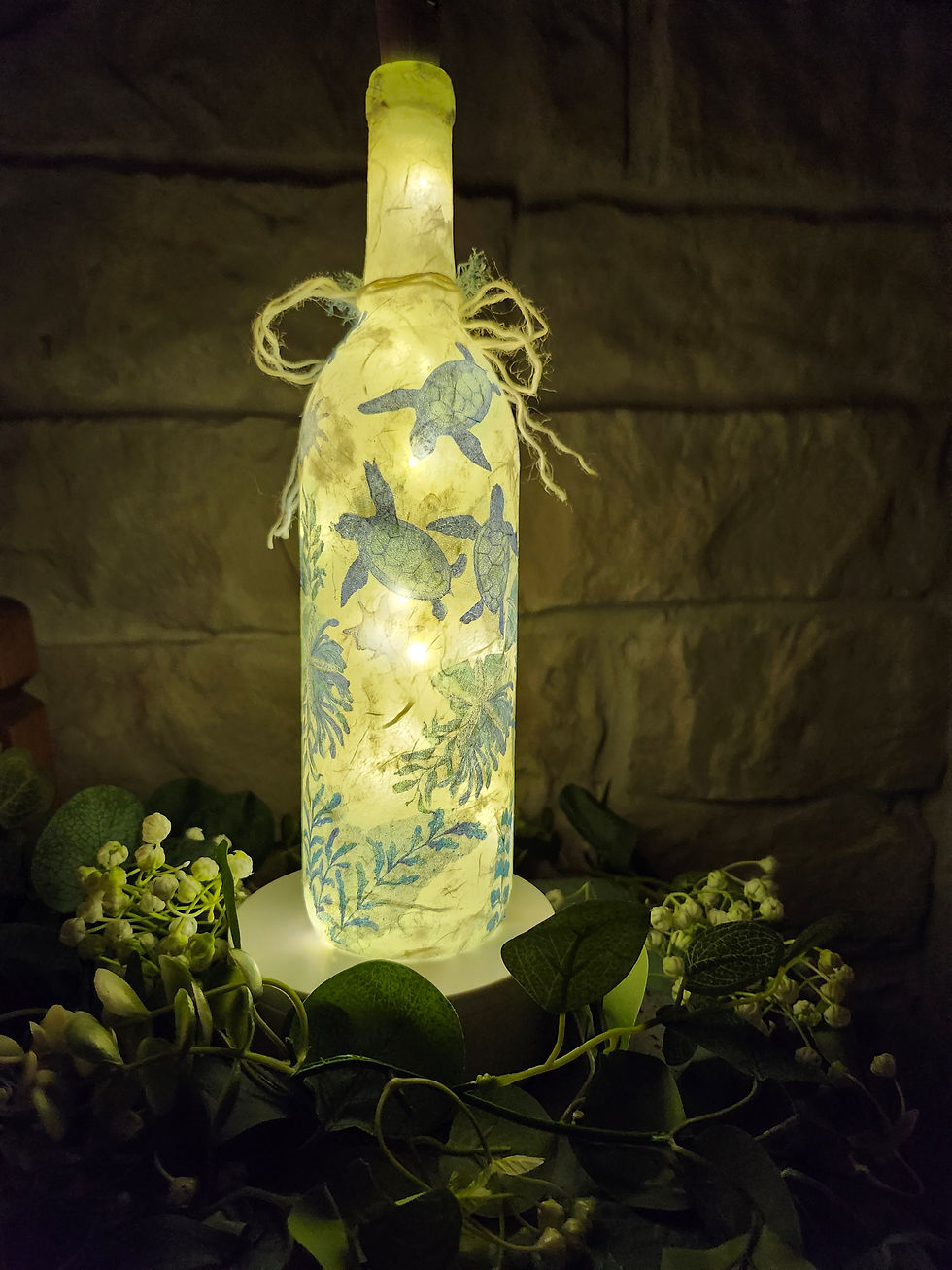 Thumbnail: Lighted Decorative Seasonal Spring/Summer Bottle 'Turtle Beach'