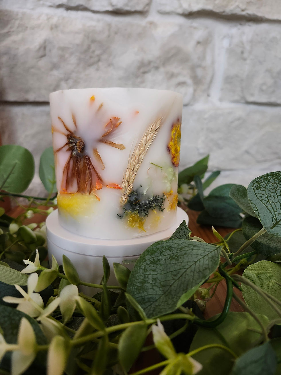 Thumbnail: Everlasting Lighted Wax Decorative Candle Lantern Holder 'Orange Explosion'