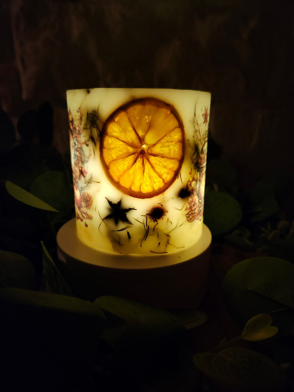 Thumbnail: Everlasting Lighted Wax Decorative Candle Lantern Holder 'Old Time Christmas'