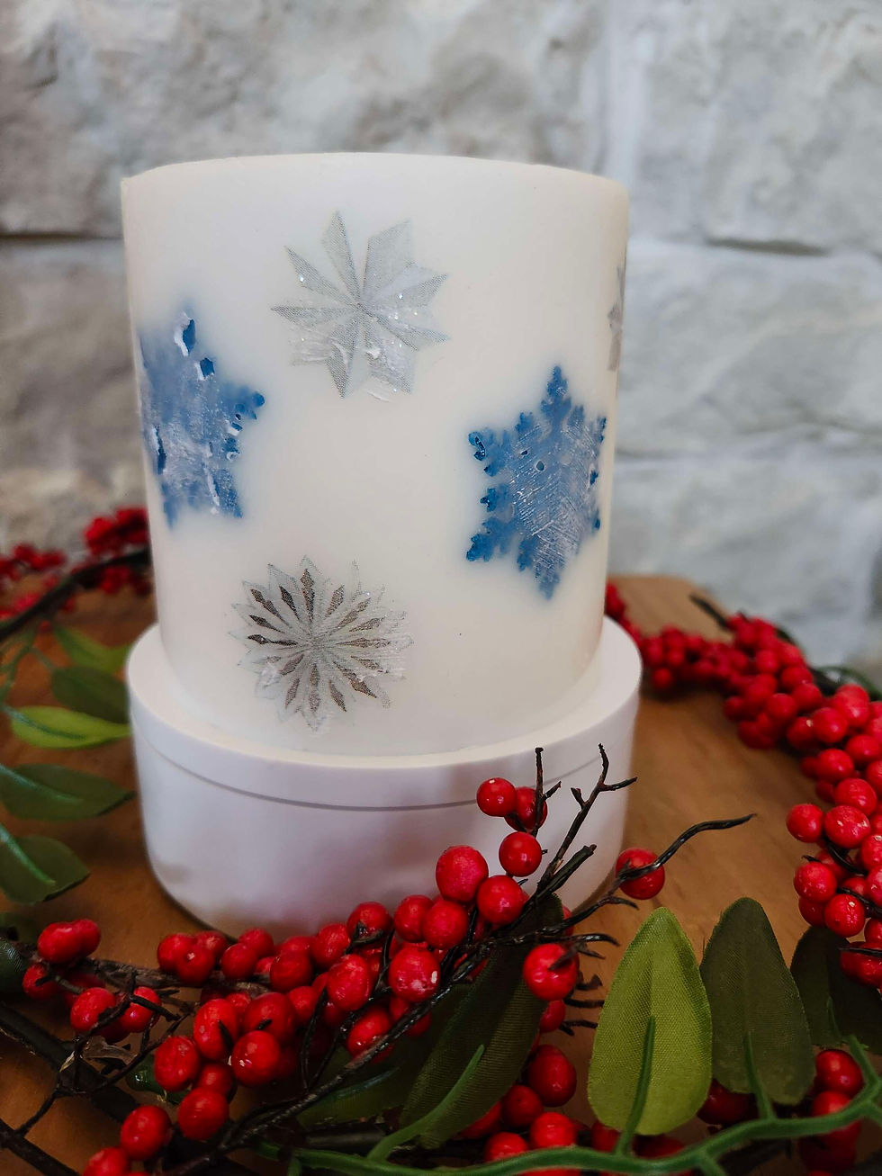 Thumbnail: Everlasting Lighted Wax Decorative Candle Lantern Holder 'Mr. Snowman'