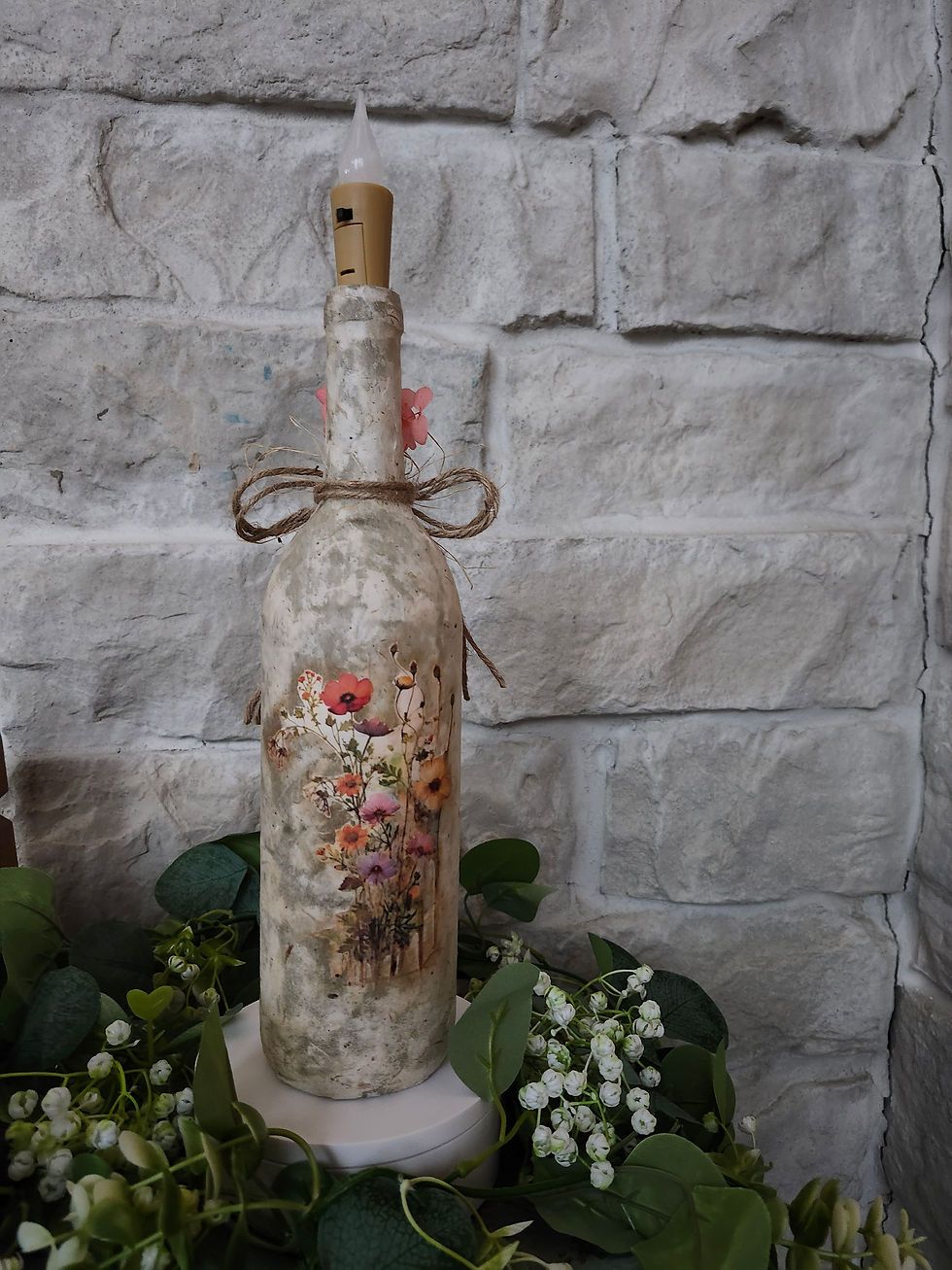 Thumbnail: Lighted Decorative Seasonal Spring/Summer Bottle 'Flower Pot'