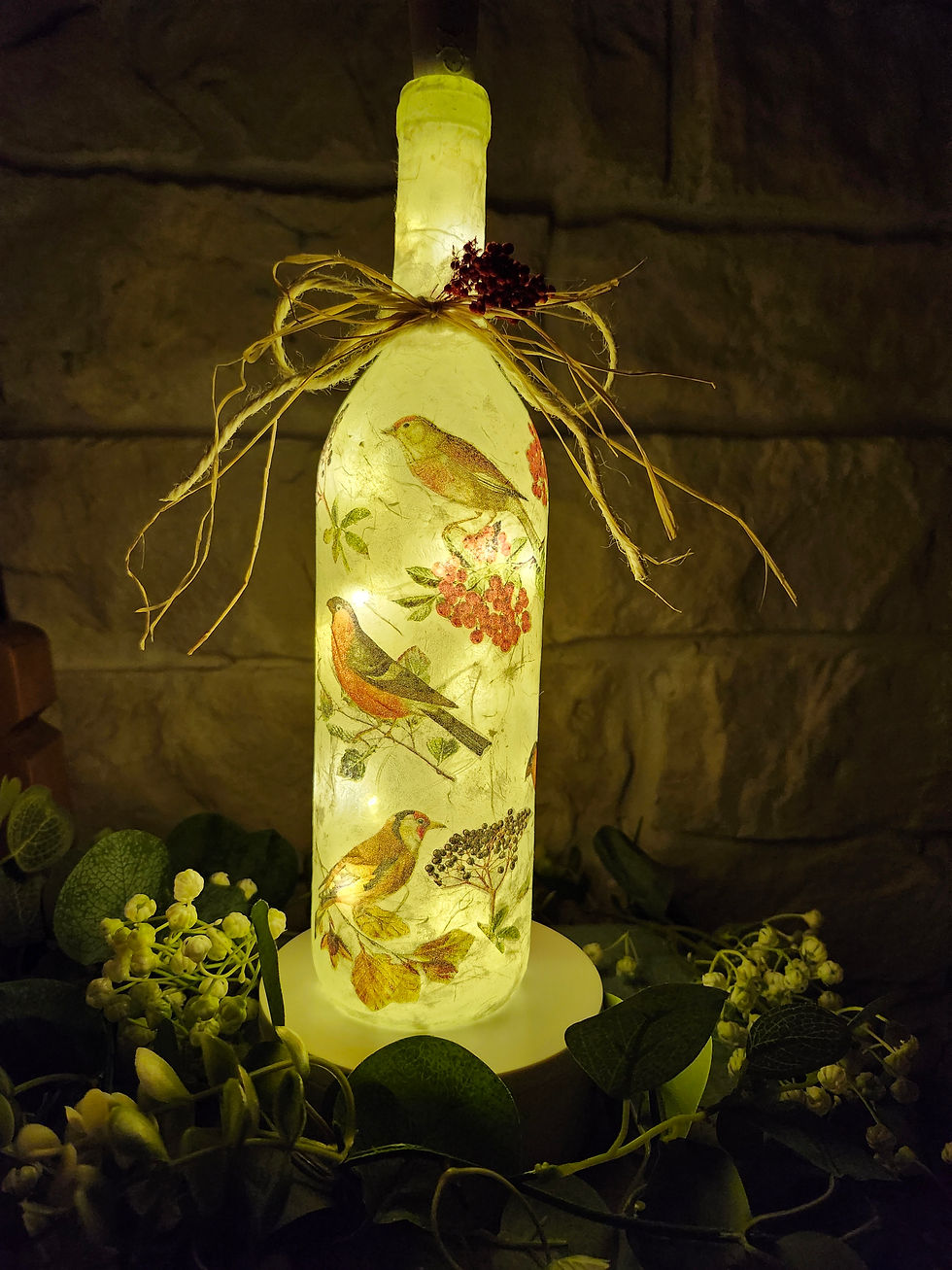 Thumbnail: Lighted Decorative Seasonal Spring/Summer Bottle 'Bird Song"