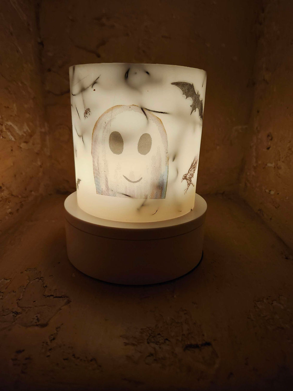 Thumbnail: Everlasting Lighted Wax Decorative Candle Lantern Holder 'Ghost'