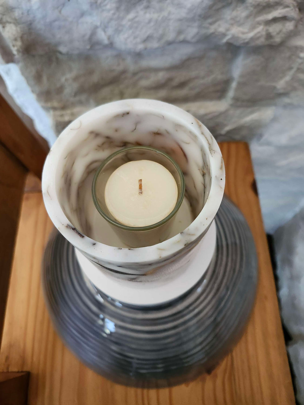 Thumbnail: Everlasting Lighted Wax Decorative Candle Lantern Holder 'Gothic Pumpkin'