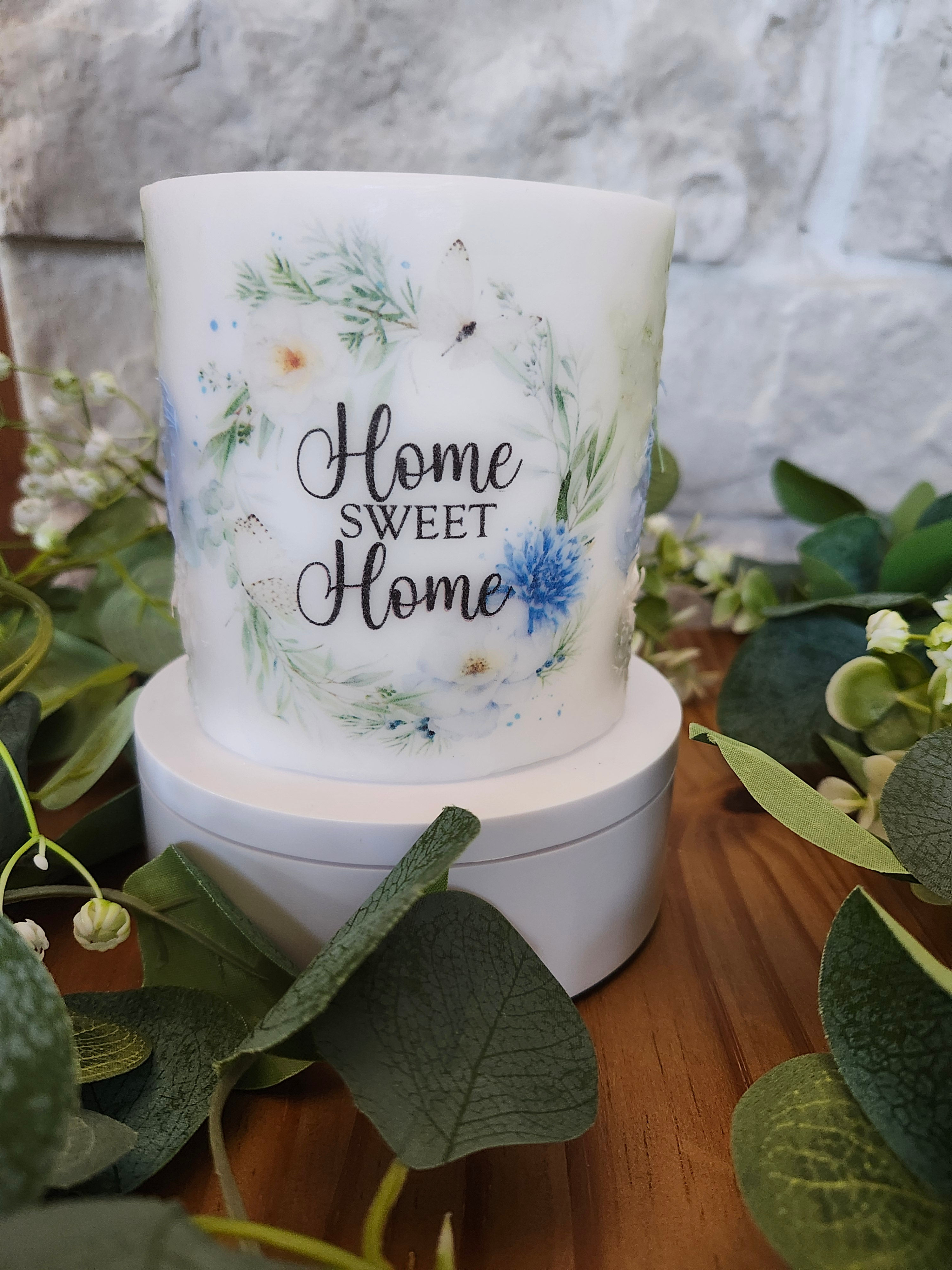 Everlasting Lighted Wax Decorative Candle Lantern Holder 'Home Sweet Home'