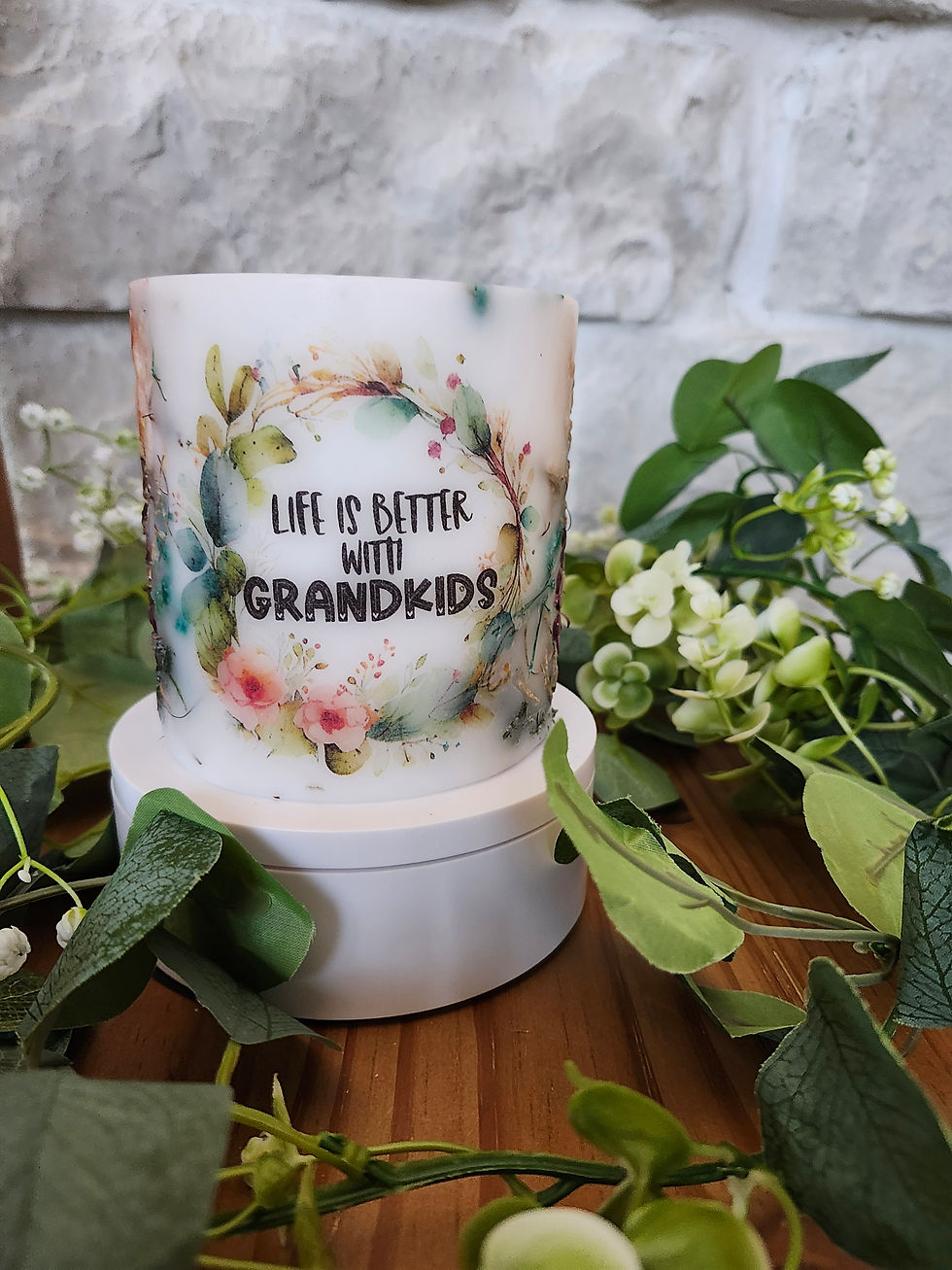 Thumbnail: Everlasting Lighted Wax Decorative Candle Lantern Holder 'Grandkids'